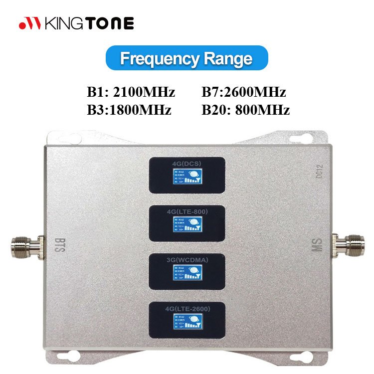 Kingtone Wholesale 2G 3G 4G Mobile Signal Booster Dual/Triple/Quad Band 800 1800 2100 2600mhz Cell Phone Repeater/Amplifier